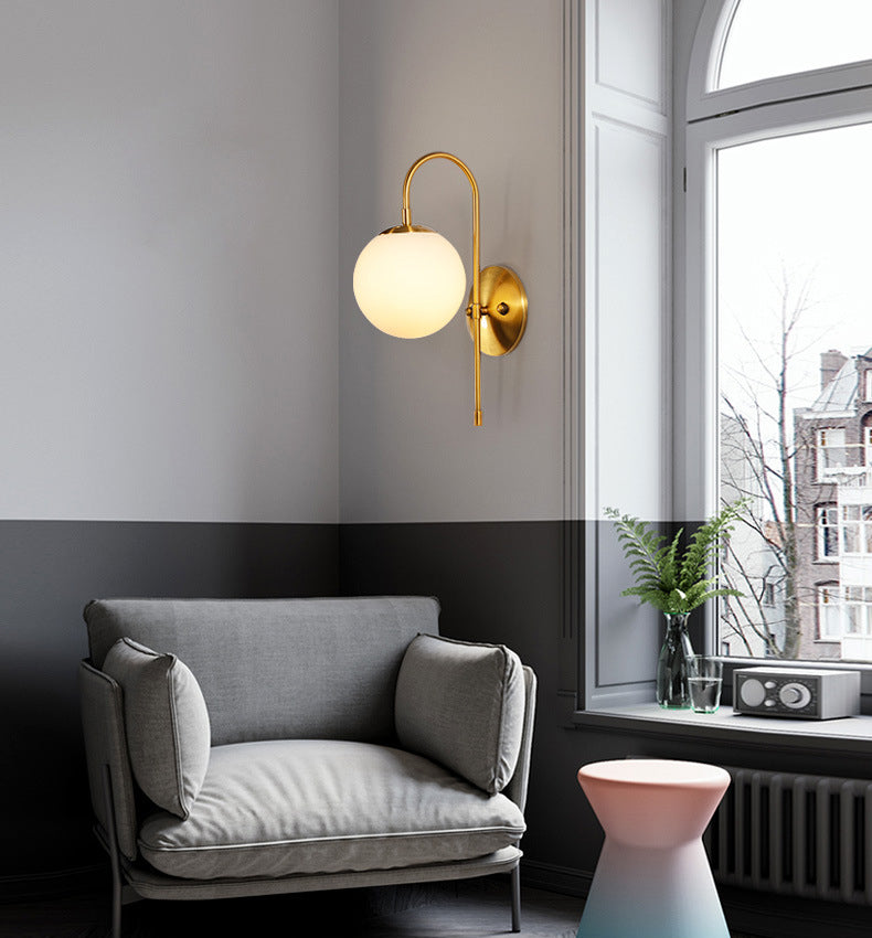Modern Minimalist Style Global Wall Light Sconces Glass 1 Light Wall Lights for Bedroom