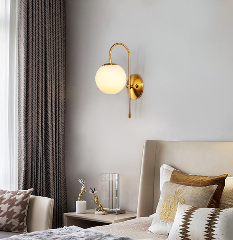 Modern Minimalist Style Global Wall Light Sconces Glass 1 Light Wall Lights for Bedroom