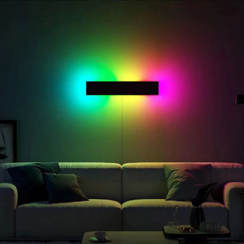 Modern Minimalist Style Rectangle Wall Lighting Fixtures Metal Wall Sconces for Living Room