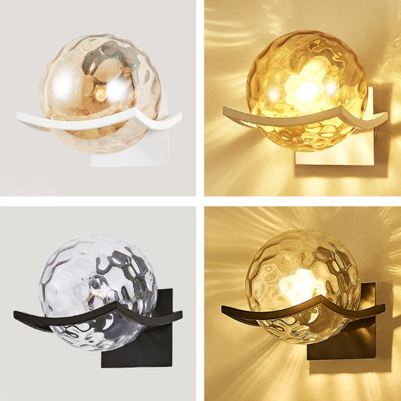 Moderne nordische Kugel Wandmontage Leuchte Glas 1 Lichtwandlampen für Wohnzimmer