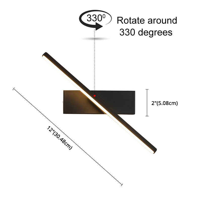 Modern Minimalist style Linear Wall Mount Light Fixture Metal Wall Sconces for Bedroom