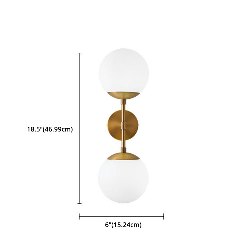 Moderner minimalistischer Stil Doppelkugel Leuchte Leuchte Glas 2 Lichter Wandleuchten
