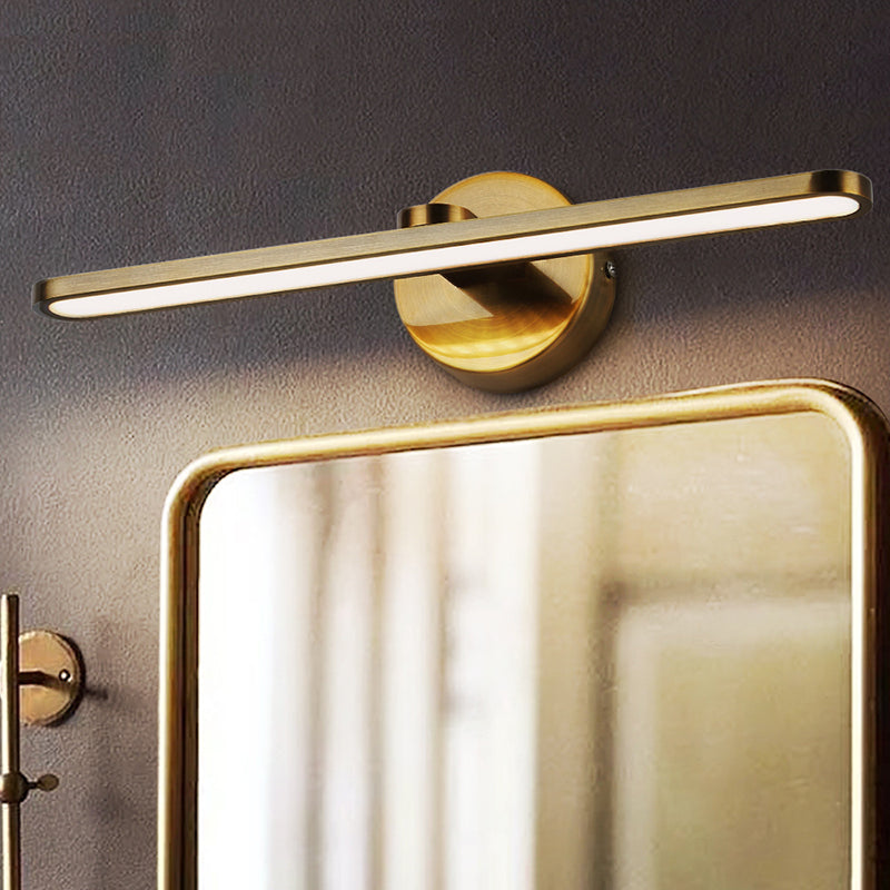 Minimaliste moderne de style miniité linéaire luminaires muraux lampe de vanité en métal pour salle de bain