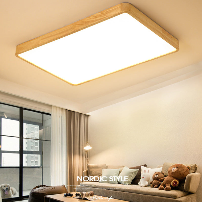 1 Light Wood Flush Mount Ceiling Light Fixtures Minimalist Bedroom Flush Mount Fixture
