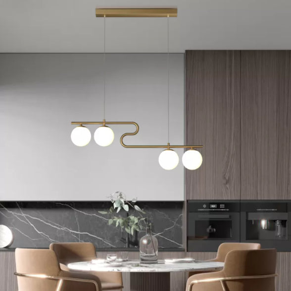 Global Dinning Room Island Chandelier Light Glass Modern-Style Island Ceiling Light