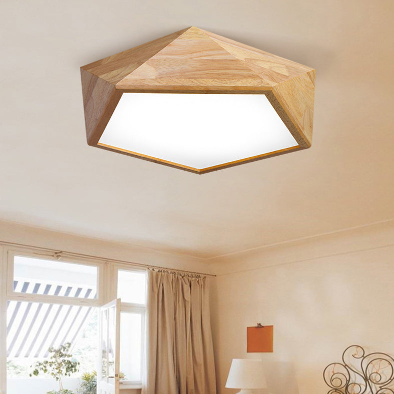 Diamond Wood Flush Mount Ceiling Light Fixture Modern Dining Room Flush Mount Lighting Fixtures