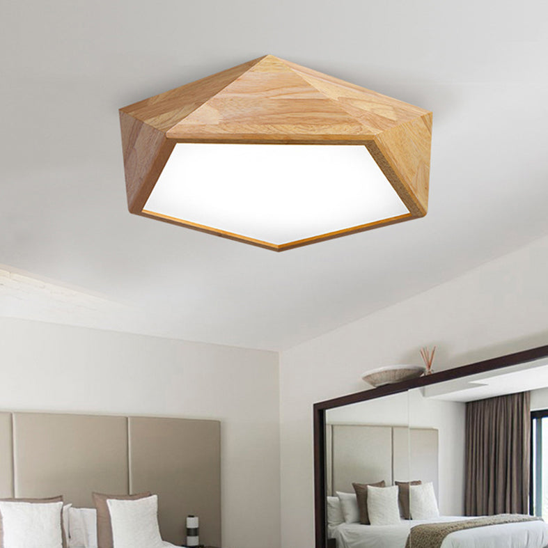 Diamond Wood Flush Mount Ceiling Light Fixture Modern Dining Room Flush Mount Lighting Fixtures