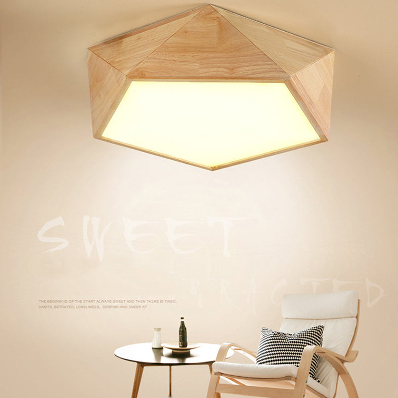 Diamond Wood Flush Mount Ceiling Light Fixture Modern Dining Room Flush Mount Lighting Fixtures