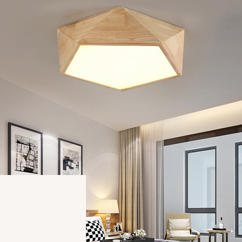 Diamond Wood Flush Mount Ceiling Light Fixture Modern Dining Room Flush Mount Lighting Fixtures