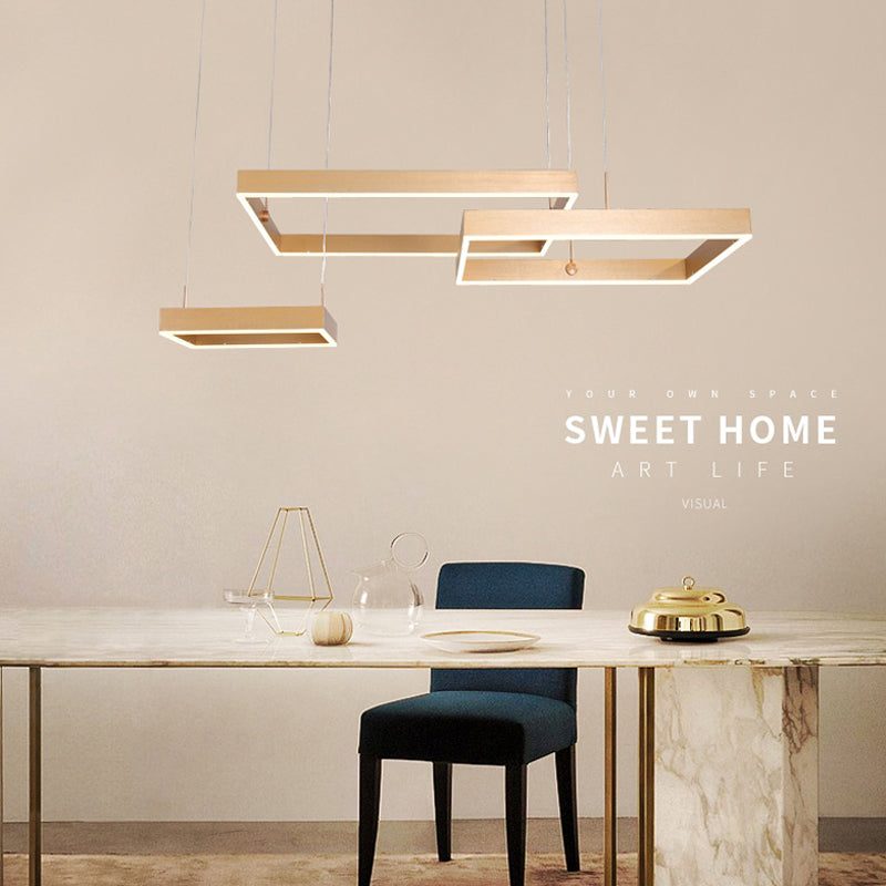 Luz colgante ajustable de LED geométrico en singularidad moderna Luz de techo interior de aluminio con sombra acrílica