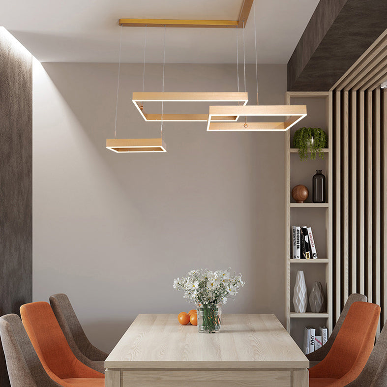 Luz colgante ajustable de LED geométrico en singularidad moderna Luz de techo interior de aluminio con sombra acrílica