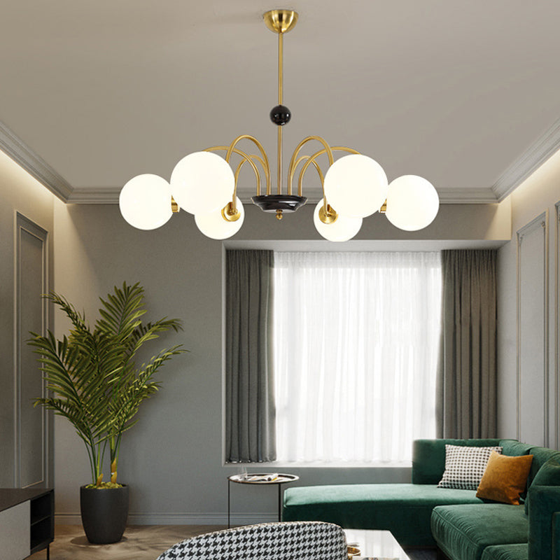 Candelera de globo contemporánea Luz de colgante de vidrio liviano Luz de colgante de vidrio para sala de estar