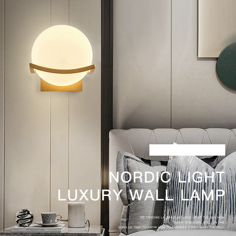 Moderne nordische Kugel Wandmontage Leuchte Glas 1 Lichtwandlampen für Wohnzimmer