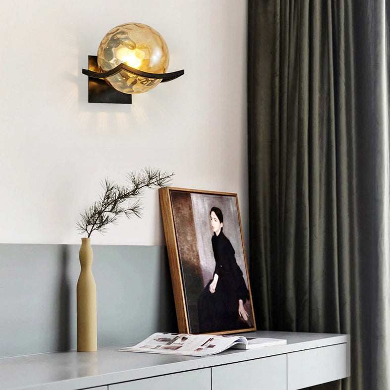 Moderne nordische Kugel Wandmontage Leuchte Glas 1 Lichtwandlampen für Wohnzimmer