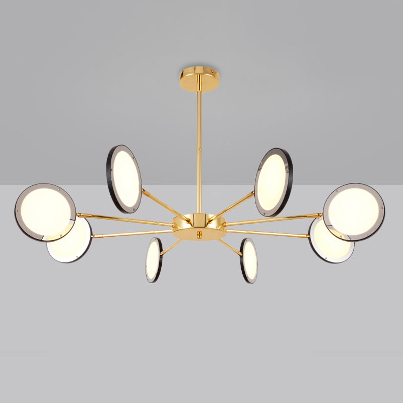 Gold Sputnik sospeso a soffitto Modernismo 6/8 Luci Starburst Lampone Aione, luce calda/bianca