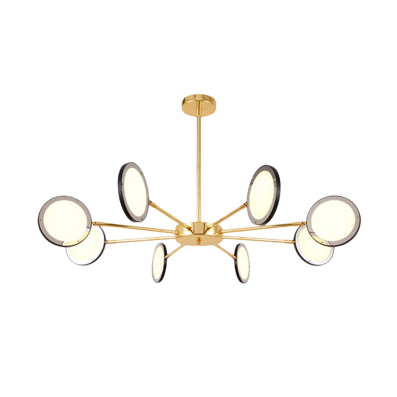 Gold Sputnik sospeso a soffitto Modernismo 6/8 Luci Starburst Lampone Aione, luce calda/bianca