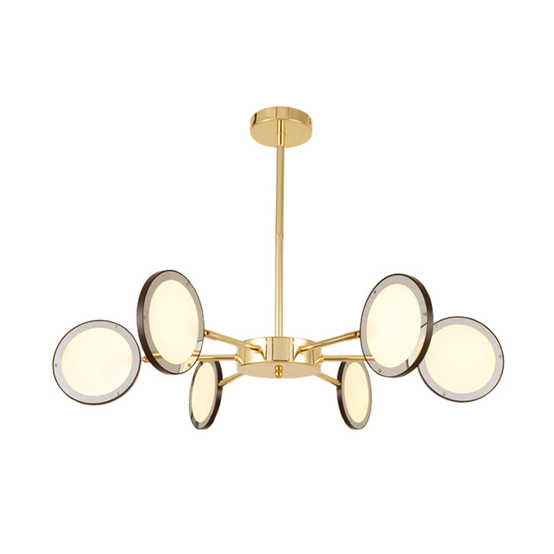 Gold Sputnik sospeso a soffitto Modernismo 6/8 Luci Starburst Lampone Aione, luce calda/bianca