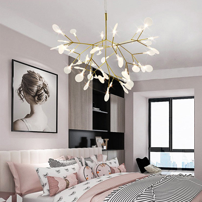 Luces de lámpara de fuego de fuego contemporánea luces de techo de acero inoxidable para sala de estar