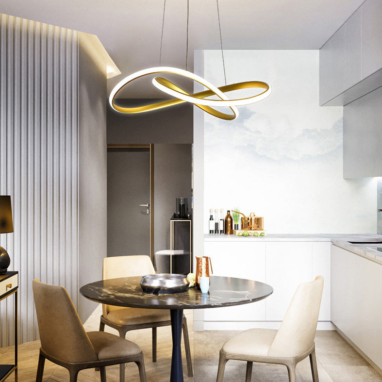 Geometric LED Adjustable Pendant Light in Modern Singular Style Aluminium Ceiling Light for Living Room