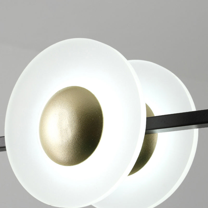 3 Tiers Bedroom Chandelier Lighting Fixture Metal 6 Lights Modern Hanging Pendant Light in Black