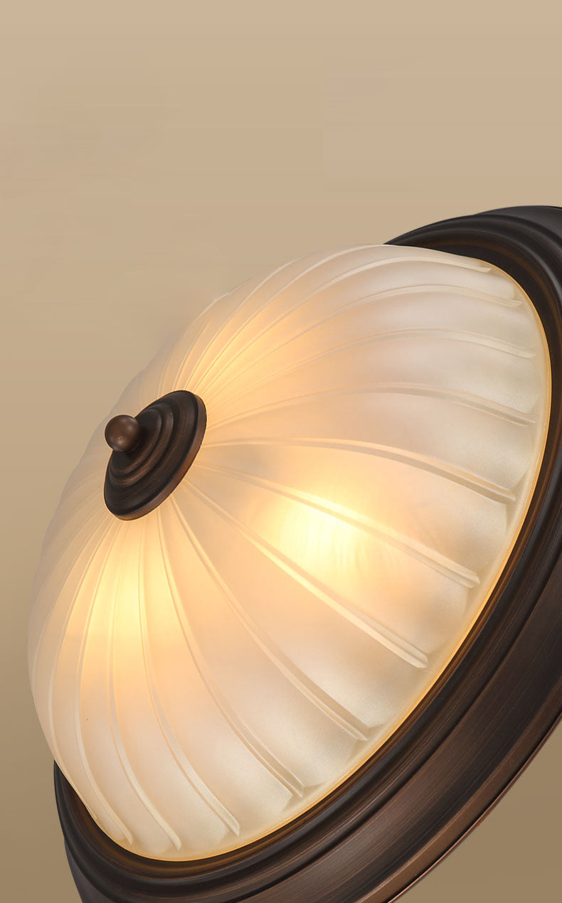 Bowl-Shaped Glass Flush Mount Ceiling Light Classic Bedroom Flush Mount Light Fixture