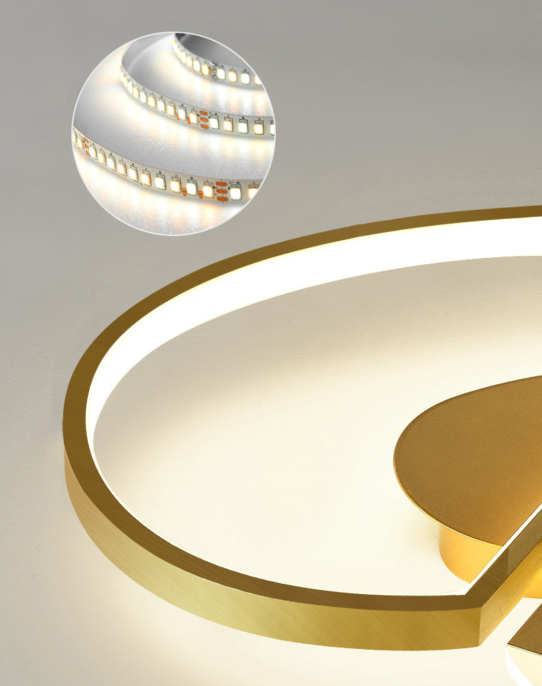 Love Heart Bedroom Flush Ceiling Light Acrylic Minimalist Feather LED Flush Mount Lighting