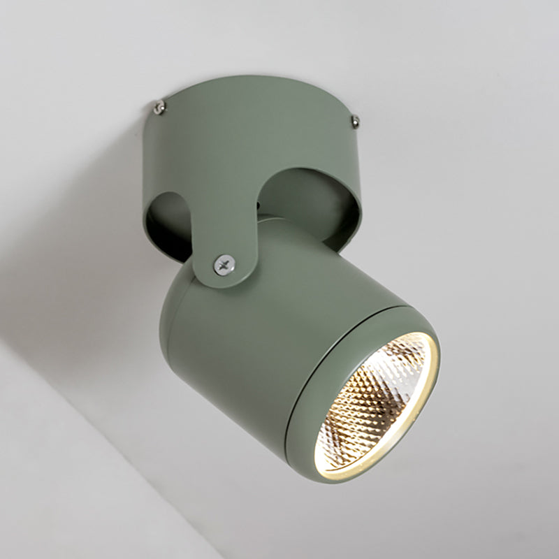 Luz empotrada cilíndrica giratoria estilo macarrón LED con pantalla de metal para dormitorio