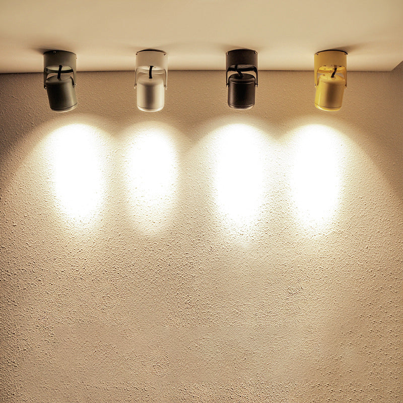 Luz empotrada cilíndrica giratoria estilo macarrón LED con pantalla de metal para dormitorio
