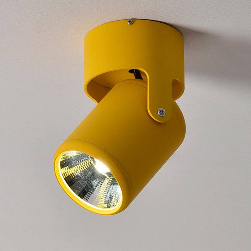 Luz empotrada cilíndrica giratoria estilo macarrón LED con pantalla de metal para dormitorio