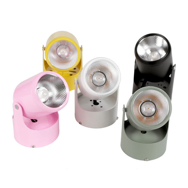 Luz empotrada cilíndrica giratoria estilo macarrón LED con pantalla de metal para dormitorio