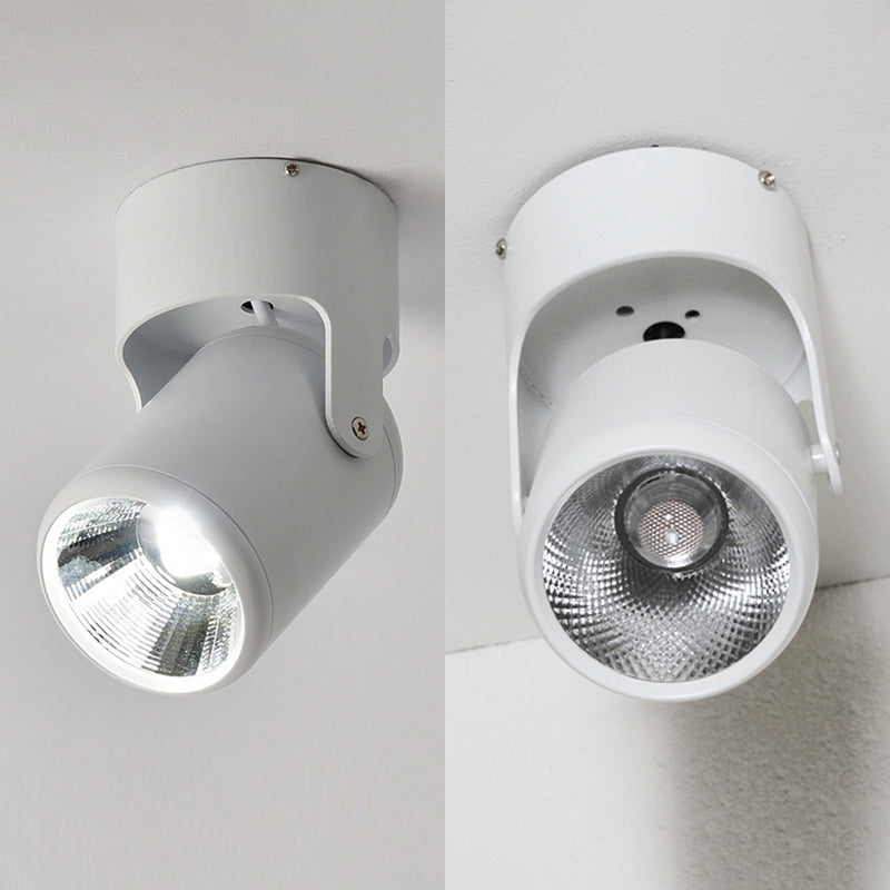 Luz empotrada cilíndrica giratoria estilo macarrón LED con pantalla de metal para dormitorio
