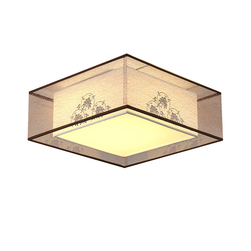 Square Flush Mount Lighting Fabric Traditional Flush Ceiling Light Fixtures