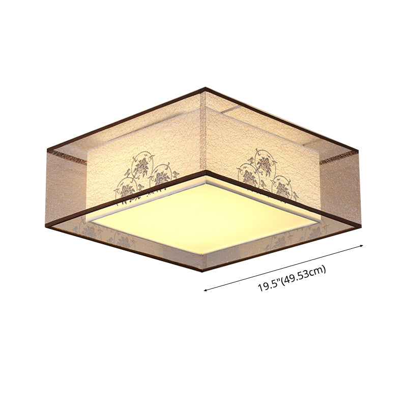 Square Flush Mount Lighting Fabric Traditional Flush Ceiling Light Fixtures