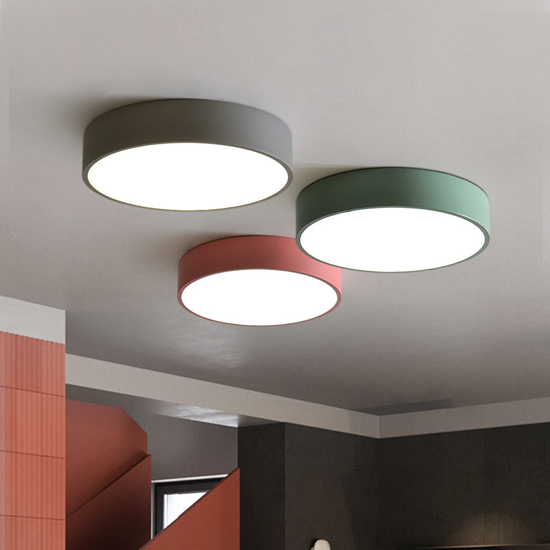 Nordic Style Circular Semi Flush Mount Ceiling Light Metal Semi Flush Ceiling Light for Bedroom