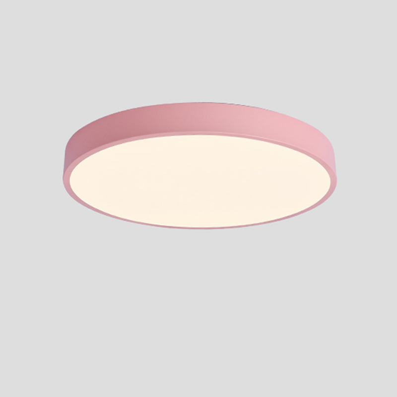 Nordic Style Circular Semi Flush Mount Ceiling Light Metal Semi Flush Ceiling Light for Bedroom