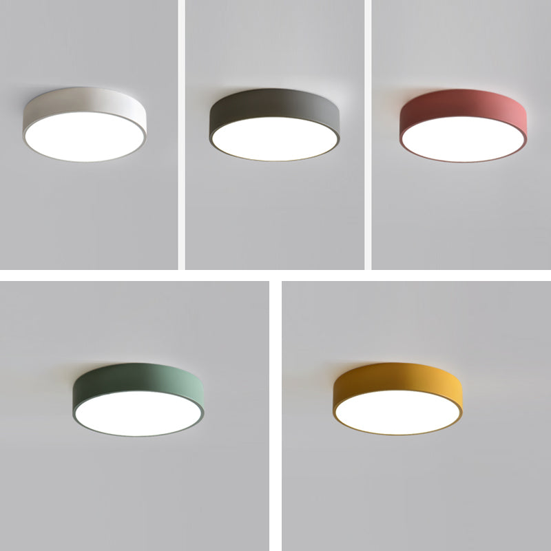Nordic Style Circular Semi Flush Mount Ceiling Light Metal Semi Flush Ceiling Light for Bedroom