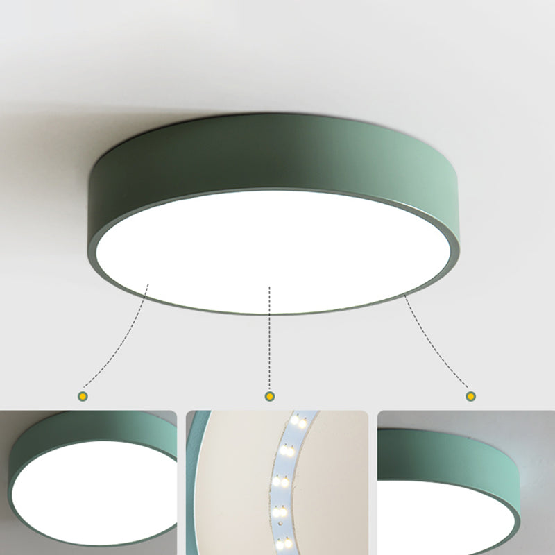 Nordic Style Circular Semi Flush Mount Ceiling Light Metal Semi Flush Ceiling Light for Bedroom
