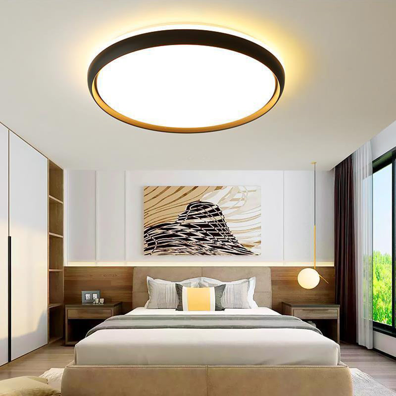 Round Led Flush Mount Ceiling Light Modern Minimalist Macaron Style Living Room Bedroom Corridor Balcony Aisle Energy-saving Lighting