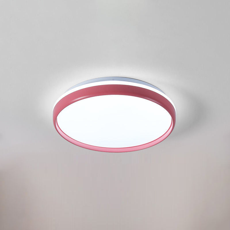 Round Led Flush Mount Ceiling Light Modern Minimalist Macaron Style Living Room Bedroom Corridor Balcony Aisle Energy-saving Lighting