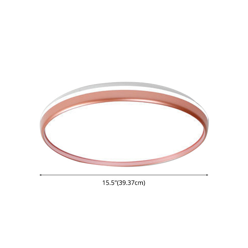 Round Led Flush Mount Ceiling Light Modern Minimalist Macaron Style Living Room Bedroom Corridor Balcony Aisle Energy-saving Lighting