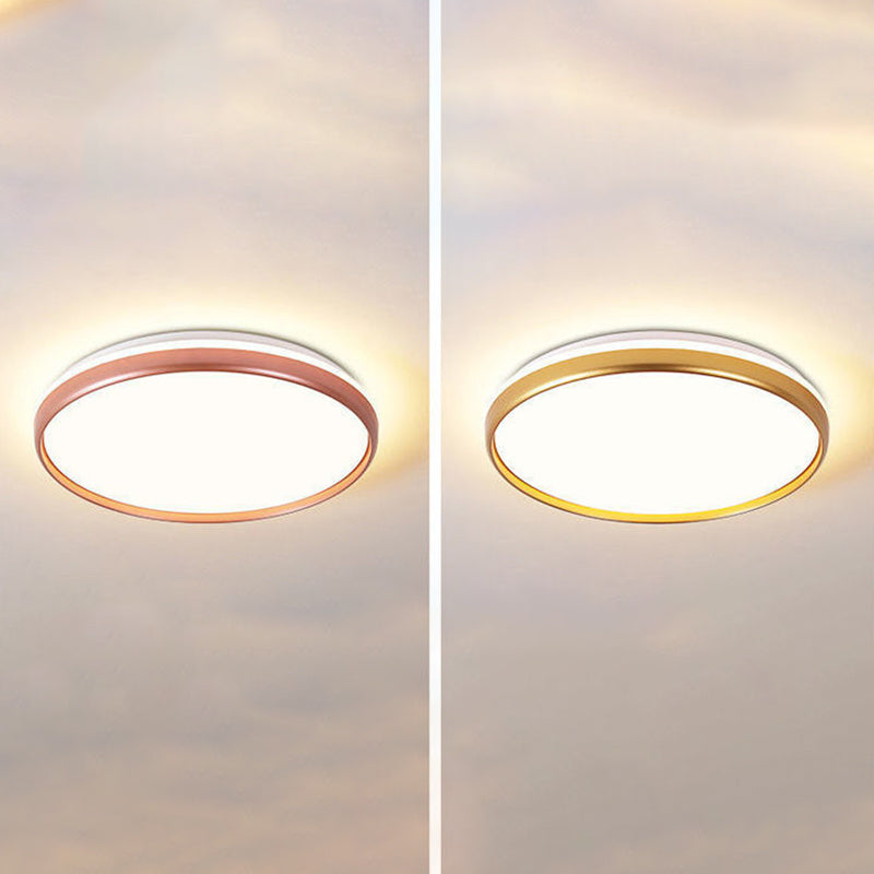 Round Led Flush Mount Ceiling Light Modern Minimalist Macaron Style Living Room Bedroom Corridor Balcony Aisle Energy-saving Lighting