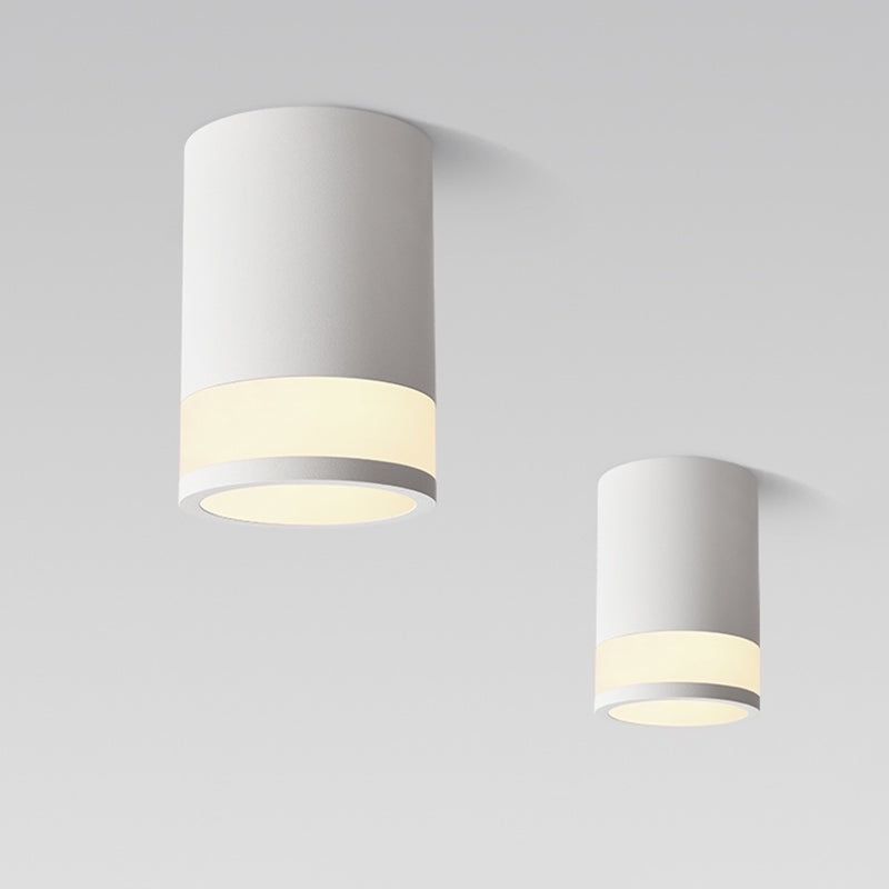 Nordic Cylinder Shaped Flush Lamp Acrylic Living Room Background LED Downlight