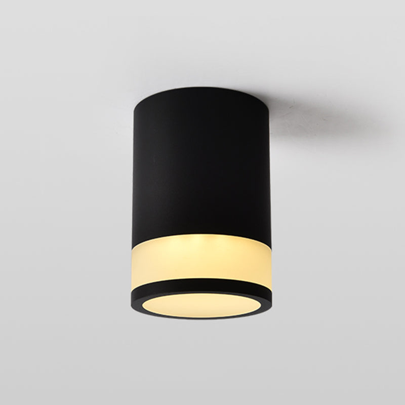 Nordic Cylinder Shaped Flush Lamp Acrylic Living Room Background LED Downlight