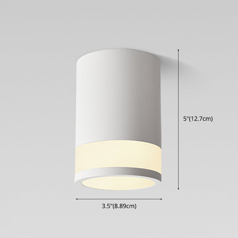 Nordic Cylinder Shaped Flush Lamp Acrylic Living Room Background LED Downlight