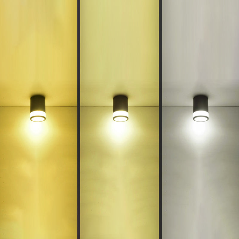 Nordic Cylinder Shaped Flush Lamp Acrylic Living Room Background LED Downlight