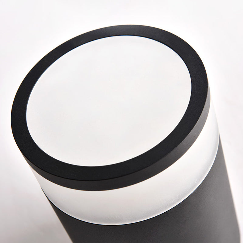 Nordic Cylinder Shaped Flush Lamp Acrylic Living Room Background LED Downlight