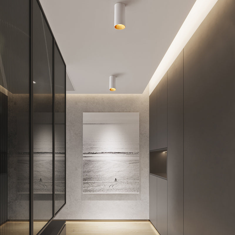 Plafonnier tubulaire intérieur doré en métal LED, design nordique, luminaire encastré pour allée