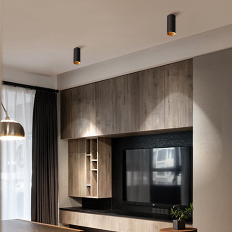 Plafonnier tubulaire intérieur doré en métal LED, design nordique, luminaire encastré pour allée