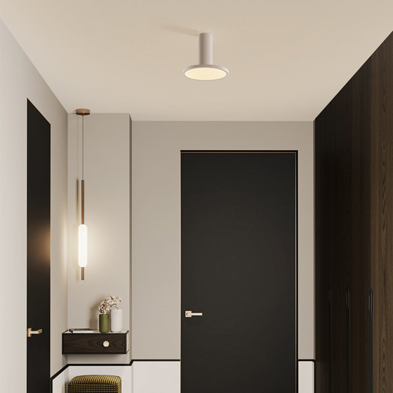 Plafondinbouwlamp met buizen, Scandinavische metalen hal LED-downlight met ronde acrylkap