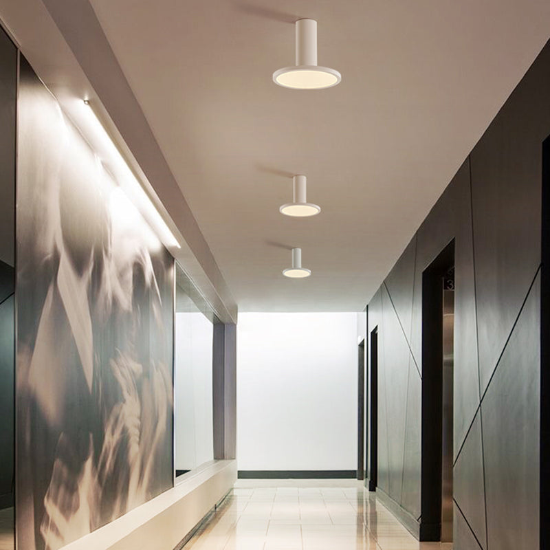 Plafondinbouwlamp met buizen, Scandinavische metalen hal LED-downlight met ronde acrylkap